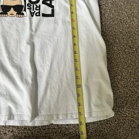 Karl Lagerfeld Paris Karl Choupette Graphic Cotton T-Shirt Men’s Medium White - Picture 6 of 10